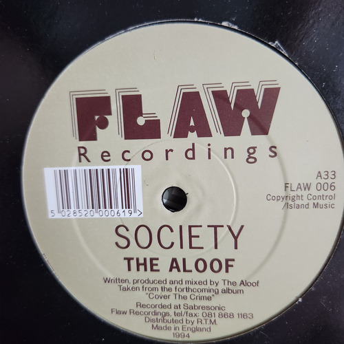 Vinilo The Aloof Drum Society Flaw Recordings E2 (Usado)