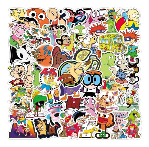 50 Stickers Cartoon Network / Nick Dibujos Animados Clasicos