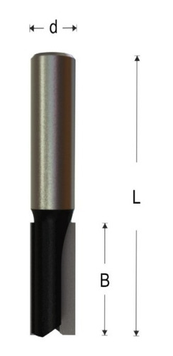 Broca Recta Router Diametro De 1/2 X 1/2 X Corte 2 