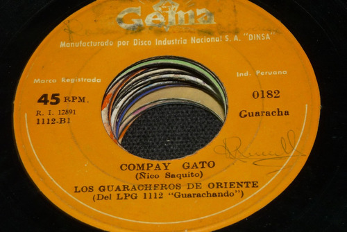 Jch- Los Guaracheros De Oriente Compay Gato Guaracha 45 Rpm