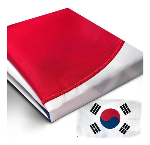Bandera De Corea Del Sur De Nylon Bordada 150x90 Cm Premium