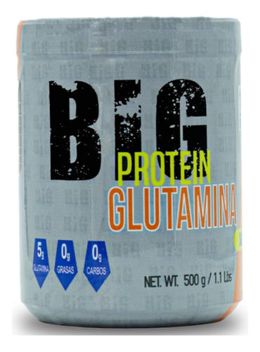 Glutamina En Polvo Big Protein 500gr 100 Servicios Sabores Sabor Limón