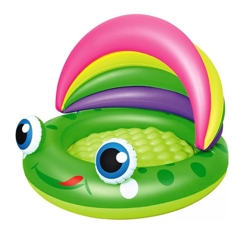 Pileta Inflable Froggy Con Parasol Bestway 38 Litros Color Verde