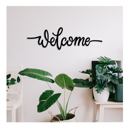 Placa Vazada Decorativa Parede Welcome Bem Vindo Mdf - M11