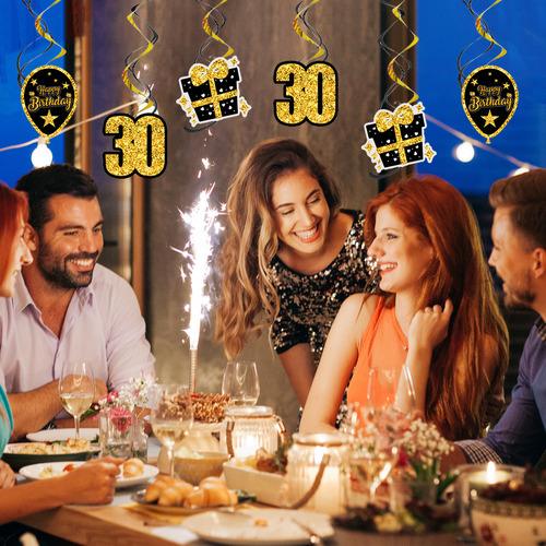 Espirales Decorativas Para 30 Cumpleaños, 30 Cumpleaños Para