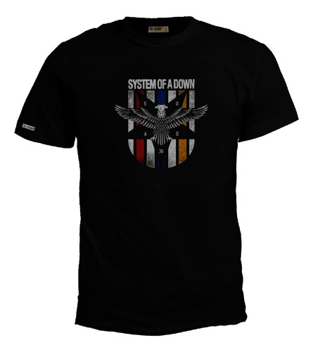 Camiseta System Of A Down Aguila Escudo Rock Metal Soad Bto