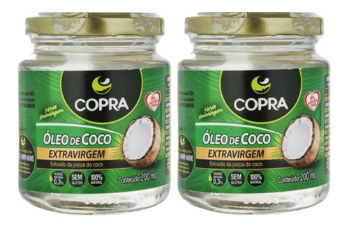 Óleo De Coco Extravirgem - 200ml (2 Unidades) - Copra