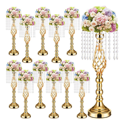 12 Piezas De Centros De Mesa De Boda Dorados Para Mesa, Sopo