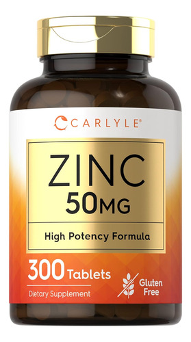   Zinc 50 Mg Formula Alta Potencia Carlyle 300 Tabletas