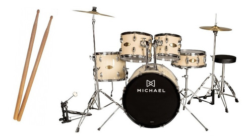 Bateria Acústica Michael Audition Natural Completa Bumbo 20