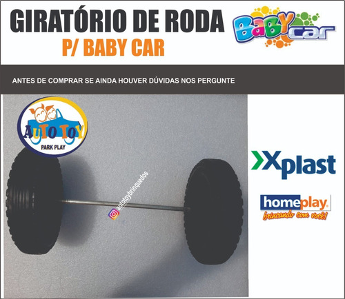 Imagem 2 de 2 de Baby Car - Homeplay - Só O Eixo Traseiro Com Rodas