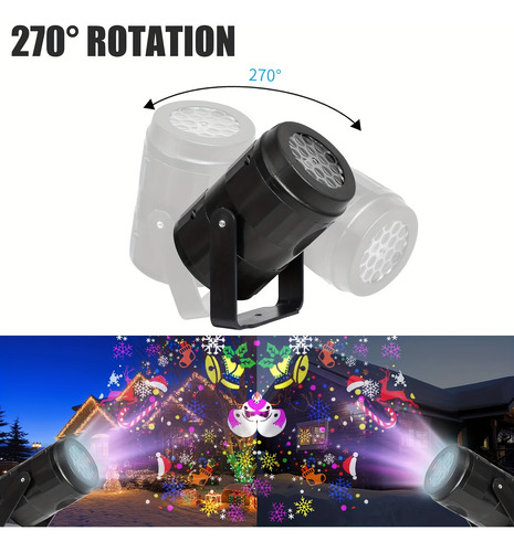 Proyector Luces De Navidad Multiple 270°