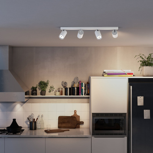 Imagen 4 de 6 de Lampara Cuádruple Adosar Orientable Negro/blanco - Unilux