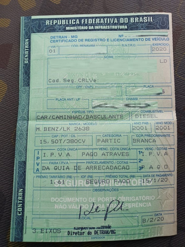 Mercedes-benz 2638 6x4 Ano 2001/2001 Caçamba