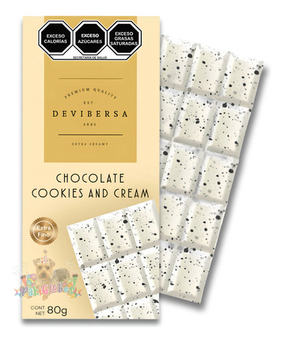 Barra De Chocolate Cookies And Cream Premium Devibersa 65g F