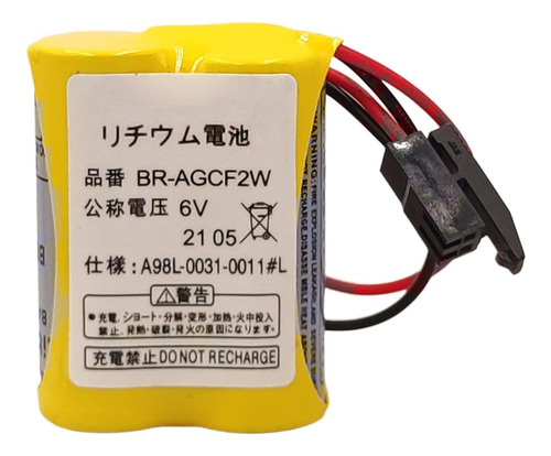 Br-agcf2w Bateria Repuesto 6v Para Controle Fanuc Negro