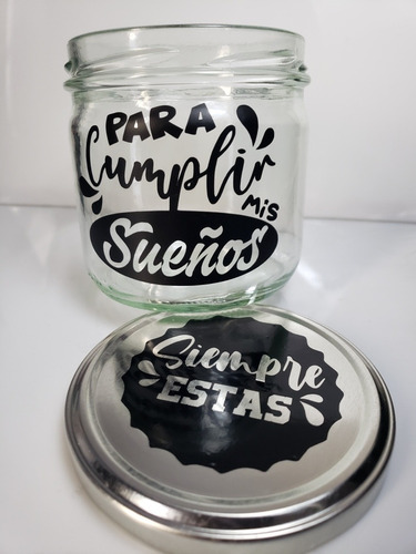 Detalles Especiales Alcancia Vidrio Frases Personaliza 450ml