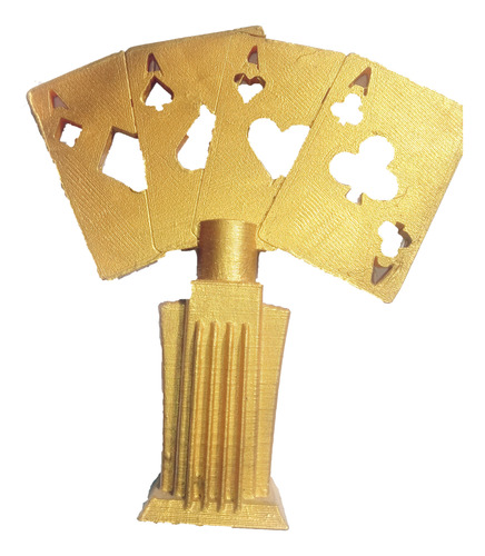 Trofeo Poker Cartas Premio Impreso 3d Y Pintado 22cm