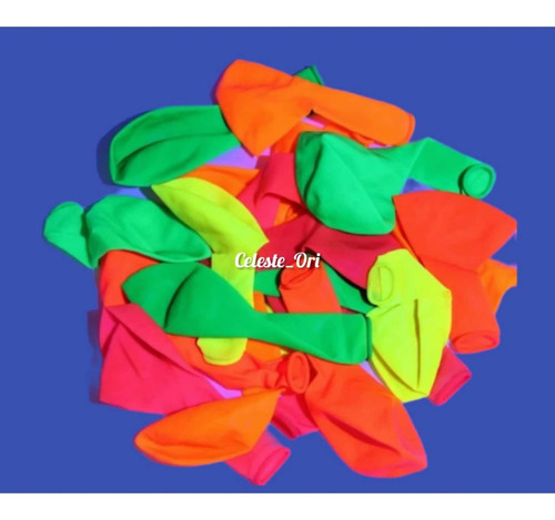Imagen 6 de 10 de 48 Globos Surtidos Fluor Neón Fiestas Flúor Decoración Uv