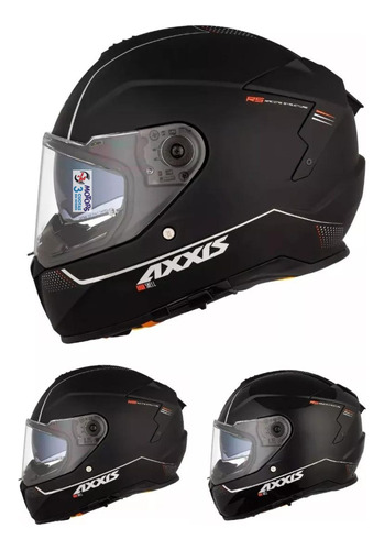 Jm Casco Moto Integral Axxis Hawk Sv Negro Mate Brilante