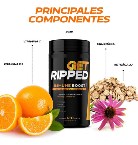 Suplemento Sistema Inmune 120 Capsulas Get Ripped Sabor Sin sabor