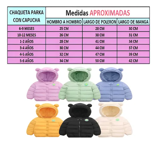 Parka Chaqueta Con Capucha Infantil Niño Niña Bebe
