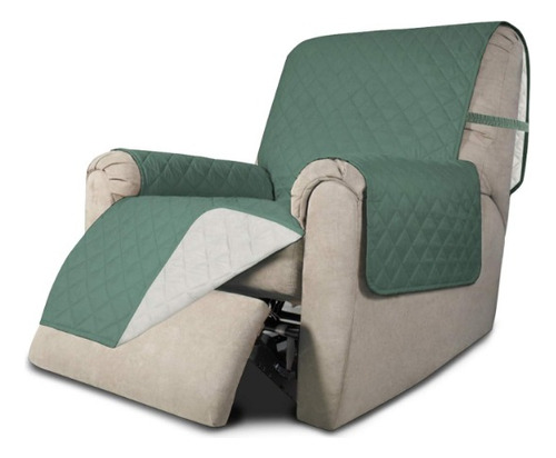 Funda De Sofa Easy-going Para Reclinable Color Cian/marfil