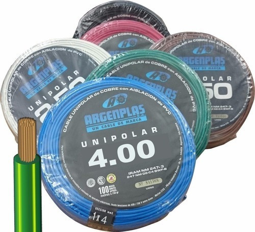 Cable Unipolar Argenplas 4mm X 25 Mts ¡el Mejor! Reapzone