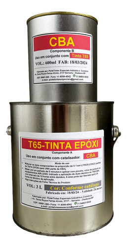 Tinta Epóxi - T65/cba - Kits Com 3,6 L - Cinza Médio