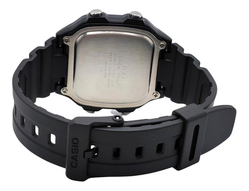 Reloj de pulsera Casio Digital AE-1200 de cuerpo color negro, digital, fondo gris, con correa de resina color negro, dial negro, subesferas color gris y negro, minutero/segundero negro, bisel color negro y hebilla simple