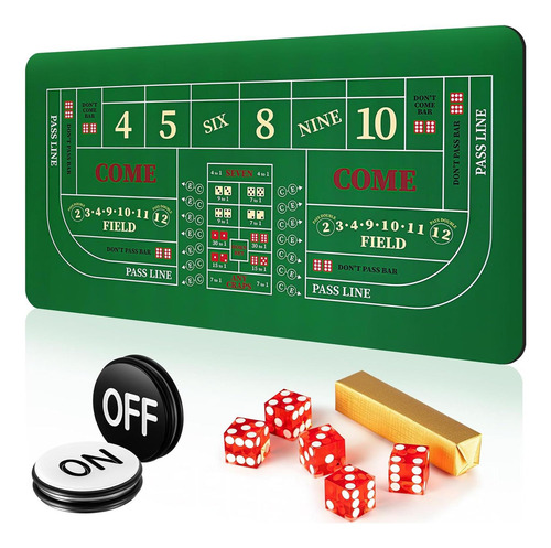 Juego De Mesa De Craps Leyndo Ifs2258 Con Tapete Y Dados