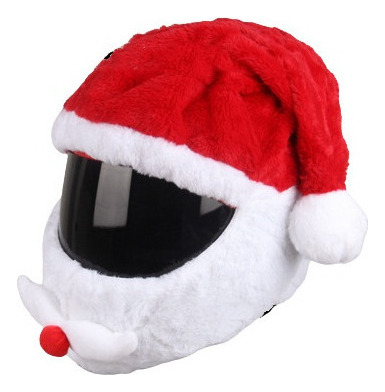 Funda Para Casco De Peluche Papá Noel Personalizada Navideña