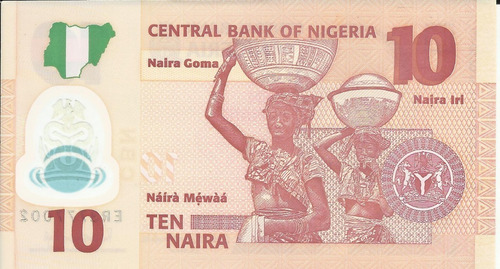 Nigeria 10 Naira 2019 Polímero