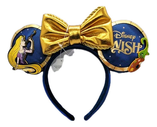 Diadema Orejas Rapunzel Y Pascal Disney Store Flynn Gothel Azul Marino