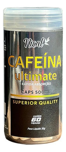 Cafeína Ultimate Nical 60 Cápsulas 500mg