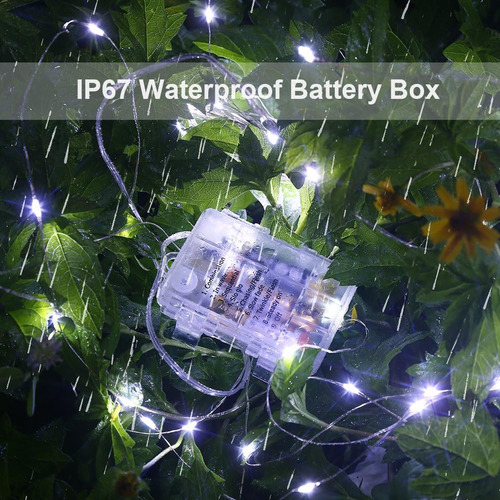 60 Luces Led De Hadas, 2 Unidades De 20 Pies, Funciona A Pil