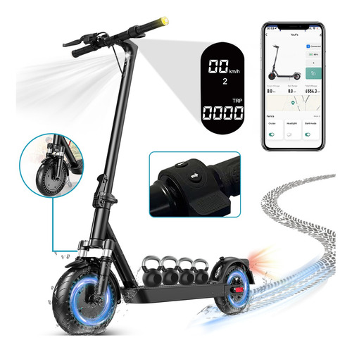 Scooter Eléctrico Patin Plegable 25km/h 500w 10''lcd Con App
