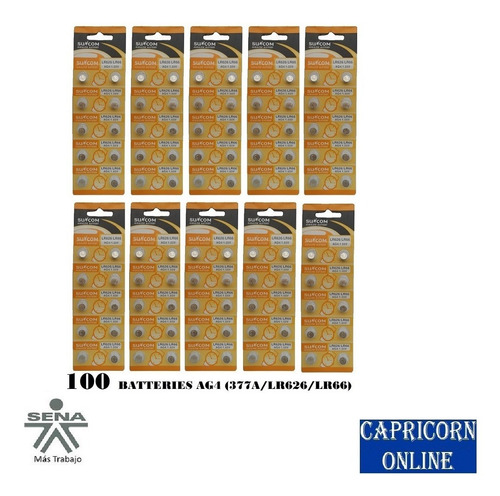 100 Pilas Baterías Reloj Ag4 (377a/lr626/lr66) 1.55v Alcalin