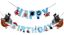 Comprar Cadeneta Banner Fiesta Cumpleaños Piratas Happy Birthday