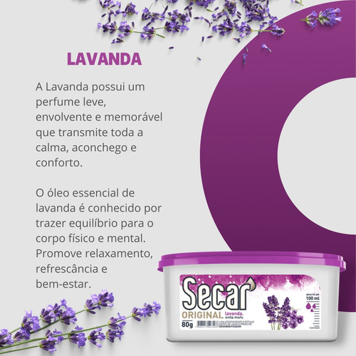 4 Unid. Anti Mofo Secar 80g Lavanda Desumidificador Gavetas