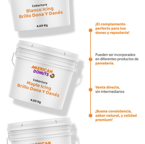 Coberturas Icing Para Donas American Donuts 4 Kg