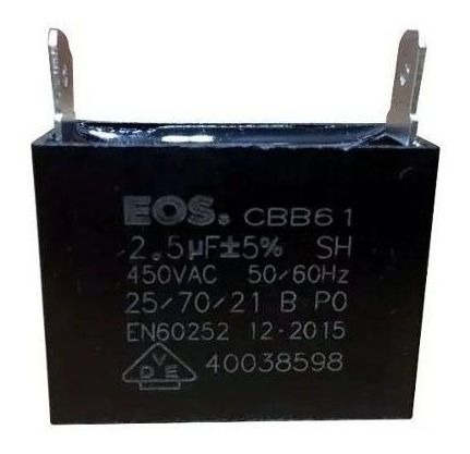 Capacitor 2.5uf Mfd 450 Cbb61 Ar Condicionado Refrigeração