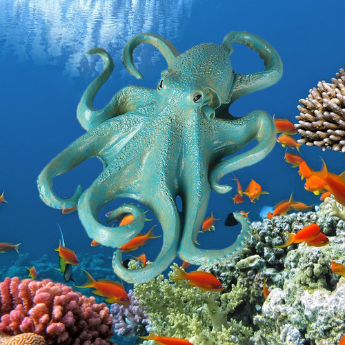 Figuras De Pulpo De Animales Marinos Realistas Pulpo Azul A