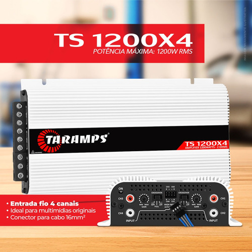Modulo Taramps Ts1200x4 1200w Rms 2 Ohms Amplificador 4 Cana