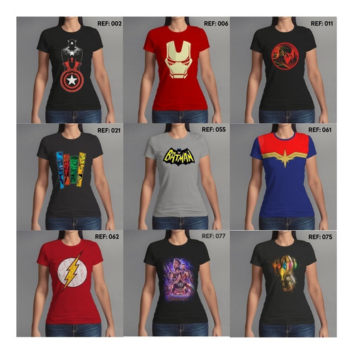 camisa de super heroi feminina