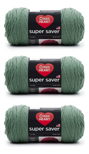 Super Saver Light Sage Yarn - Paquete De 3 De 198 G/7 O...