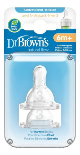 Pico de biberón estrecho Dr. Browns Natural Flow 6 meses +