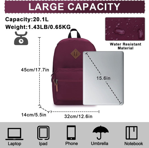 Mochila Casual Ravuo Para Mujer, Clásica Resistente Al Agua.