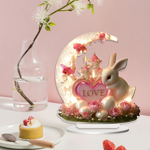 Decoración De Mesa Acrílica Plana 2d Love Rose Para Día De S
