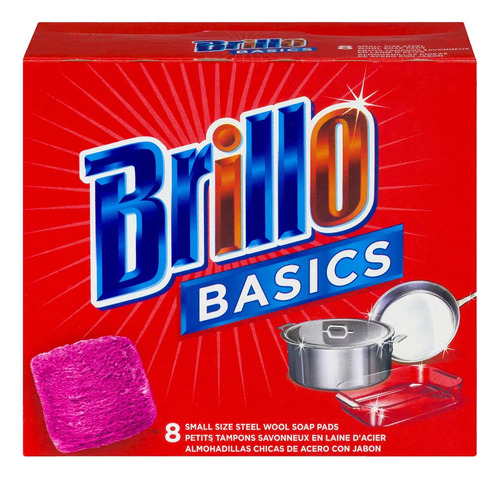 Basics Steel Wool Scrub Pads,8 Almohadillas De Acero Jabón